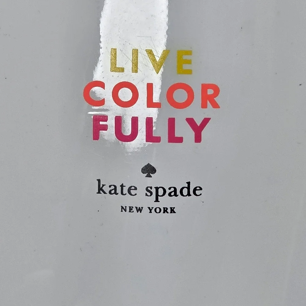 Kate Spade New York Live‎ Color Fully White Patent Vinyl Pouch Cosmetic Bag 10x7